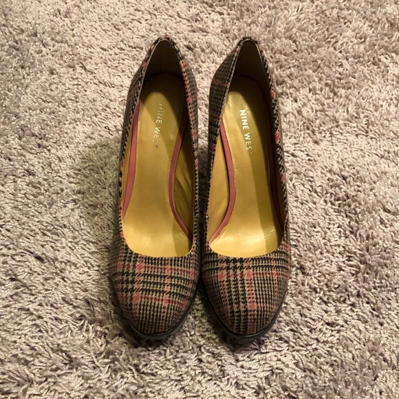 Nine West Shoes - Nine West plaid print heels